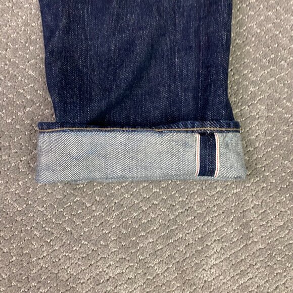 J. CREW Slim Straight Selvedge Jeans Men's 32 x 32 Fits 34 x 32 Blue Cotton - Picture 2 of 16